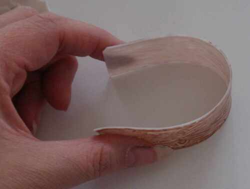 Keramikimitation mit Stampin Up Nachfülltinte und Fimolack auf Porcellanpuppenfimo